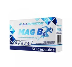 Магній з вітаміном В-6, Mag B6 Active, AllNutrition, 30 капсул