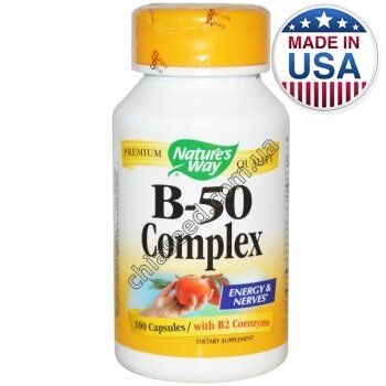 Комплекс витаминов В-50 Natures Wey 100 капсул