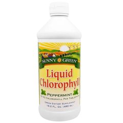 Рідкий хлорофіл, м'ята перцева, Sunny Green, 100 мг, 480 мл