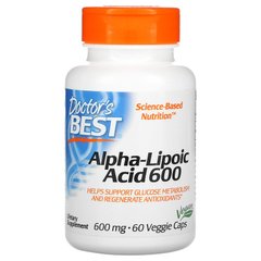 Альфа-ліпоєва кислота, Doctor's Best, 600 мг, 60 капсул