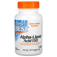 Альфа-ліпоєва кислота, Doctor's Best, 150 мг, 120 капсул