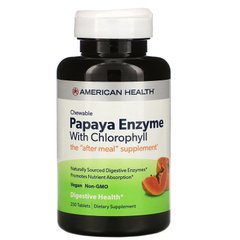 Хлорофилл плюс ферменты папайи, American Health, 250 жевательных таблеток