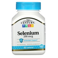 Селен, Selenium, 21st Century, 200 мкг, 60 капсул