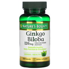 Гинкго билоба, Nature's Bounty, 120 мг, 100 капсул