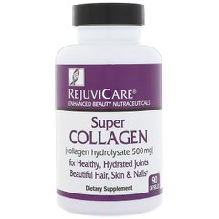 Супер гидролизат коллагена, Super Collagen, Rejuvicare, 500 мг, 90 капсул