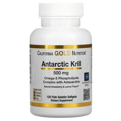 Масло криля арктичного з астаксантіном, California Gold Nutrition, 500 мг, 120 м'яких капсул