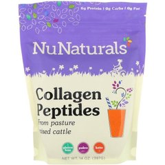 Пептиды коллагена без ароматизаторов, Collagen Peptides, NuNaturals, 397 грамм
