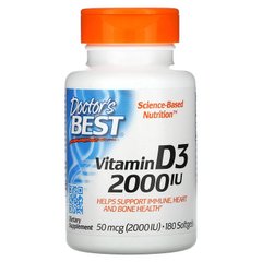 Витамин D-3, Doctor's Bes, 50 мкг, 2 000 ME, 180 капсул