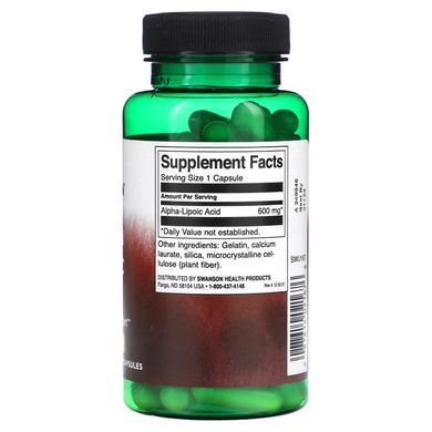 Альфа-липоевая кислота, Alpha Lipoic Acid, Swanson, 600 мг, 60 капсул