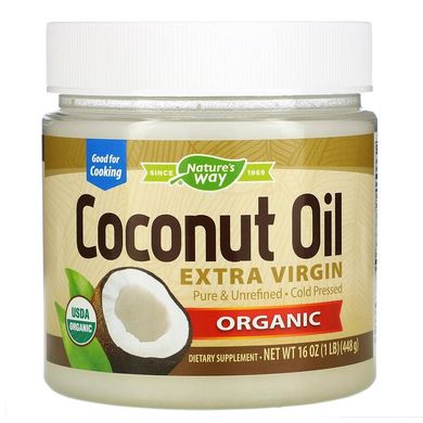 Органическое кокосовое масло первого холодного отжима, Nature's Way, 448 мл