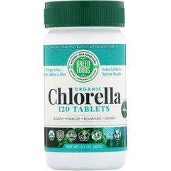 Хлорелла органическая, Green Foods, 500 мг, 120 таблеток