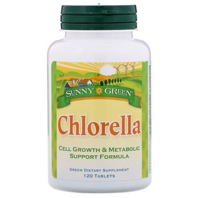 Хлорелла, Chlorella, Sunny Green, 500 мг, 120 таблеток