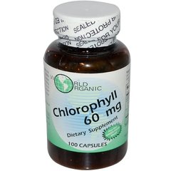 Хлорофилл, World Organic, 60 мг, 100 капсул