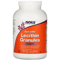 Лецитин в гранулах, Lecithin, без ГМО, Now Foods, 454 грамм