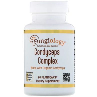 Кордицепс комплекс, Fungiology, California Gold Nutrition, Fungiology, 600 мг, 90 капсул
