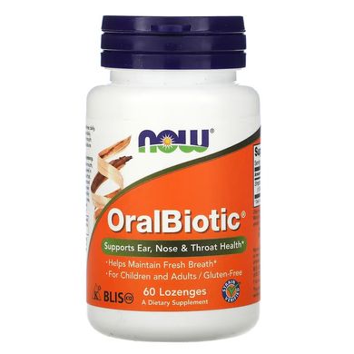 Пробиотики (орал), OralBiotic, Now Foods, 60 леденцов