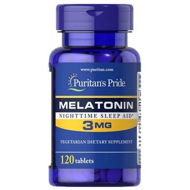Мелатонін, Melatonin, Puritans Pride, 3 мг, 120 таблеток