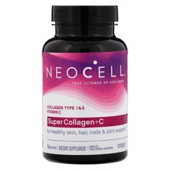 Супер Коллаген, тип 1 и 3, Collagen + C, Neocell, 6000 мг, 120 таблеток