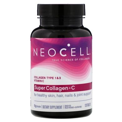 Супер Колаген, тип 1 і 3, Collagen + C, Neocell, 6000 мг, 120 таблеток