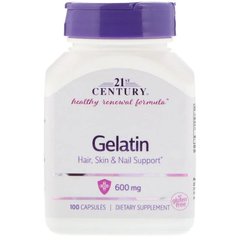 Желатин гидролизат, Skin Hair & Nail Formula, 21st Century, 600 мг, 100 капсул