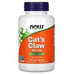 Кошачий коготь, Cat's Claw, Now Foods, 500 мг, 100 капсул
