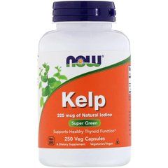 Келп, Kelp, Now Foods, 250 растительных капсул