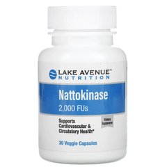 Наттокиназа, протеолитический фермент, Lake Avenue Nutrition, 2000 FU, 30 капсул