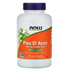 По д'арко, Pau D`Arco, Now Foods, 500 мг, 250 капсул