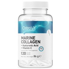 Коллаген морской, гиалуроновая кислота, витамин С, OstroVit, 120 капсул