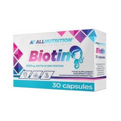 Биотин, Biotin, Allnutrition, 5000 мкг, 30 капсул