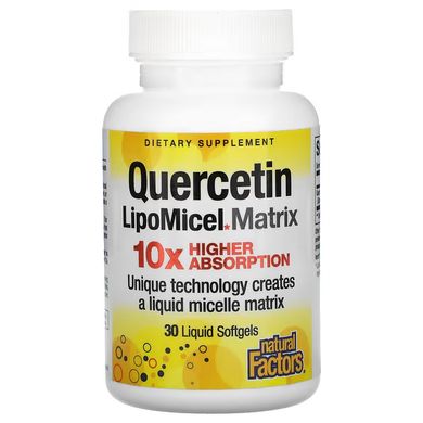 Кверцетин у міцелярній формі, Quercetin LipoMicel Matrix, Natural Factors, 30 капсул