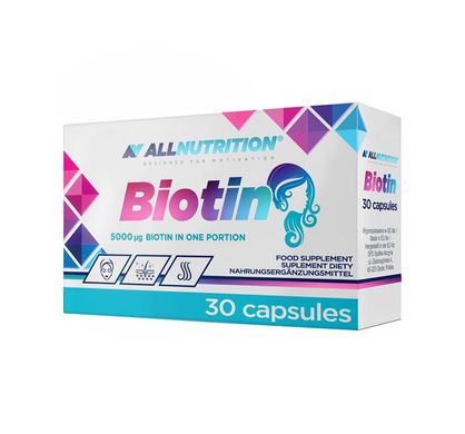 Биотин, Biotin, Allnutrition, 5000 мкг, 30 капсул