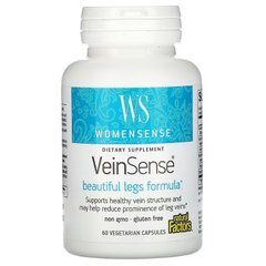 Поддержка для вен (от варикоза, от геморроя) VNatural Factors, WomenSense, VeinSense, 60 вегетарианских капсул