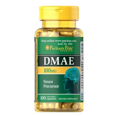 DMAE, Диметиламиноэтанол, Puritan's Pride, 100 мг, 100 капсул