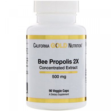Прополіс, Bee Propolis Extract, California Gold Nutrition, 500 мг, 90 капсул