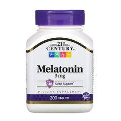 Мелатонин, Melatonin, 21st Century, 3 мг, 200 таблеток