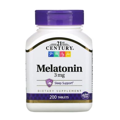 Мелатонін, Melatonin, 21st Century, 3 мг, 200 таблеток