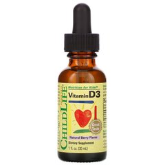 Витамин D3 для детей, вкус натуральных ягод, ChildLife, 30 мл