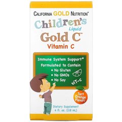 Витамин C для детей, натуральный апельсиновый вкус, жидкий, California Gold Nutrition, 118 мл
