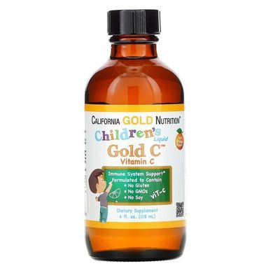 Витамин C для детей, натуральный апельсиновый вкус, жидкий, California Gold Nutrition, 118 мл
