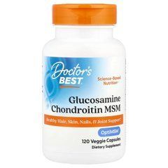 Глюкозамін, хондроїтин з OptiMSM, Glucosamine Chondroitin MSM, Doctor's Best, 120 вегетаріанських капсул