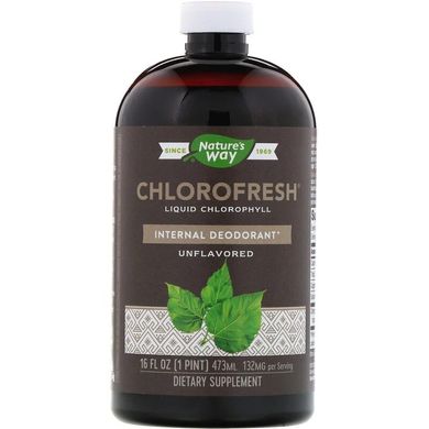 Жидкий хлорофилл, натуральный вкус, Chlorofresh, Nature's Way, 473 мл