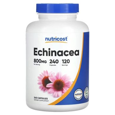 Ехінацея, Echinacea, Nutricost, 800 мг, 240 капсул