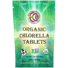 Хлорелла органическая, Earth Circle Organics, 250 мг, 400 таблеток