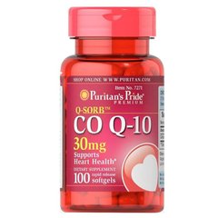 Коэнзим Q-10, Q-SORB, Puritan’s Pride, 30 мг, 100 капсул