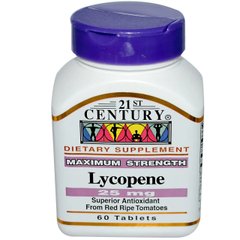 Ликопин (Lycopene), 21st Century, 25 мг, 60 таблеток