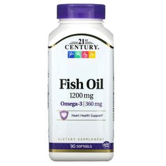 Рыбий жир, Омега-3, 21st Century, 1200 мг, 90 капсул