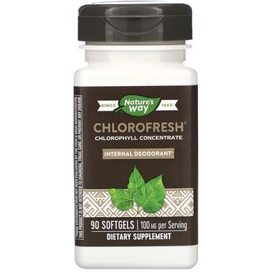 Хлорофіл концентрований, Chlorofresh, Nature's Way, 90 м'які капсули