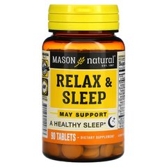 Спокойствие и сон, Relax & Sleep, Mason Natural, 90 таблеток