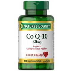 КоэнзимQ10, Nature's Bounty, 30 мг, 200 мягких капсул